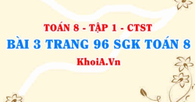 Bài 3 trang 96 SGK Toán 8 Tập 1 Chân trời sáng tạo